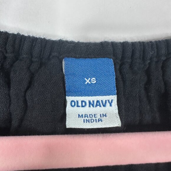 2/$30 Old Navy Shirred Double-Weave Blouse Lost At Sea Navy XS #A1633 - Picture 6 of 8